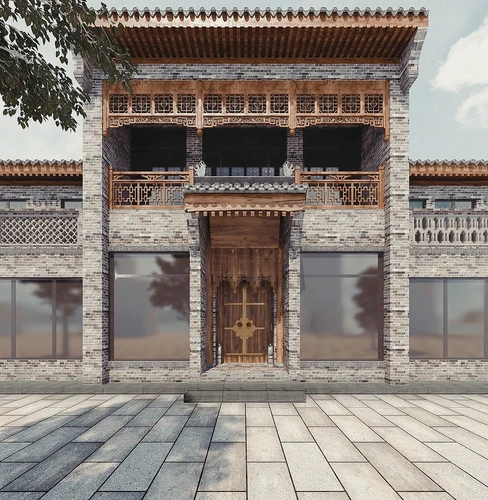 中式建筑屋檐砖瓦
