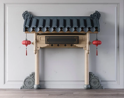 新中式古建屋檐门头