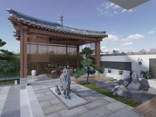 新中式别墅庭院