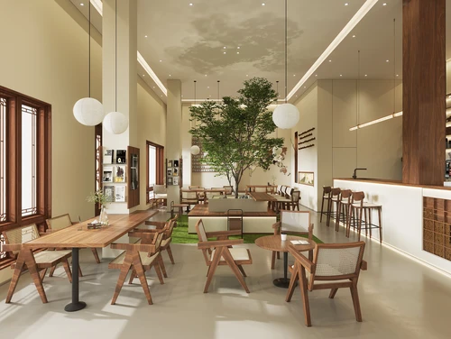 现代侘寂风咖啡店