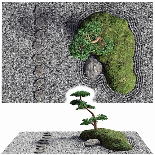 现代庭院花园石路