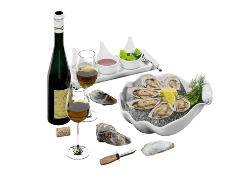 现代海鲜生蚝刺身啤酒烧烤
