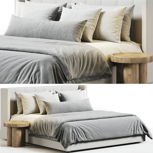 West Elm 现代双人床