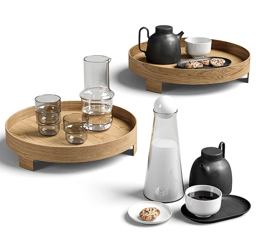 现代茶盘饰品摆件组合