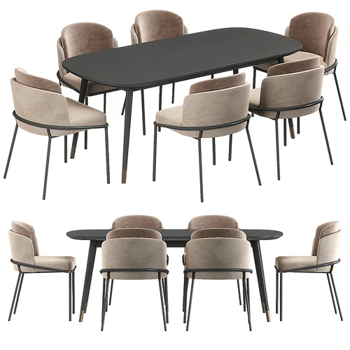 minotti 现代餐桌椅组合