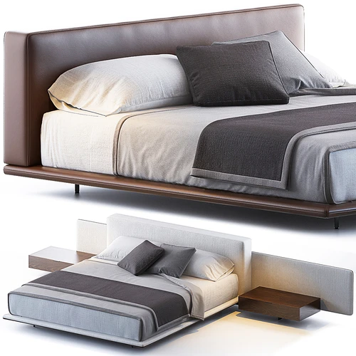 Minotti 现代皮革双人床