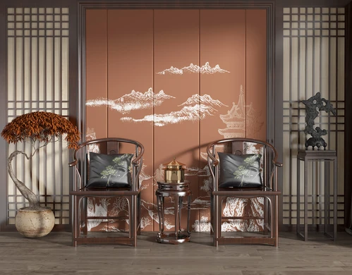 中式休闲椅3D模型