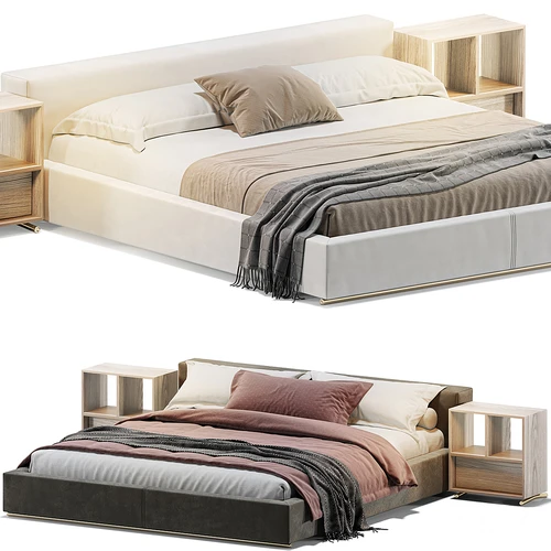Flexform 现代布艺双人床