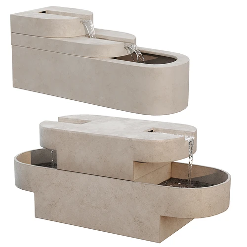现代喷泉水池景观小品