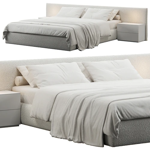 Headboard 现代布艺双人床