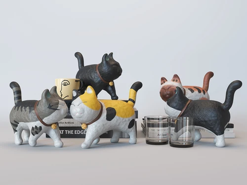 现代时尚猫咪潮玩饰品
