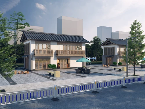 新中式商业街3D模型