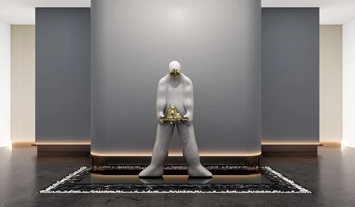 现代人物雕塑摆件3d模型