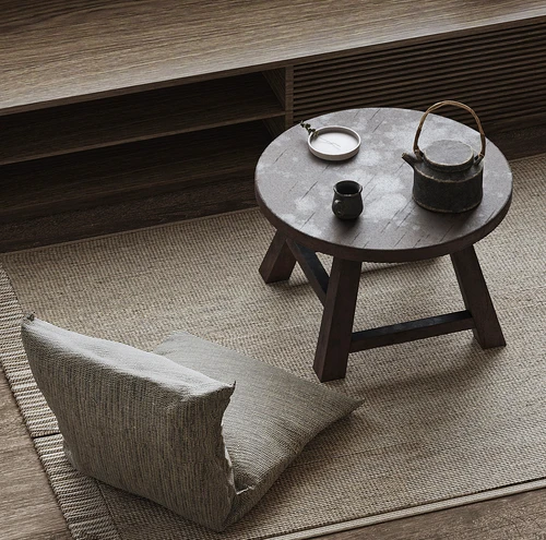 侘寂风茶几椅子组合
