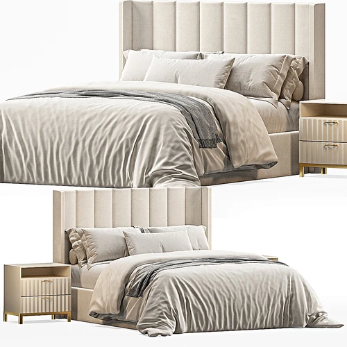 Headboard 现代布艺双人床