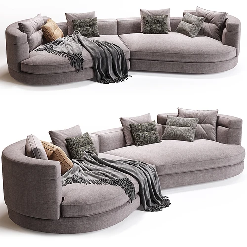 0_Minotti  现代布艺双人沙发