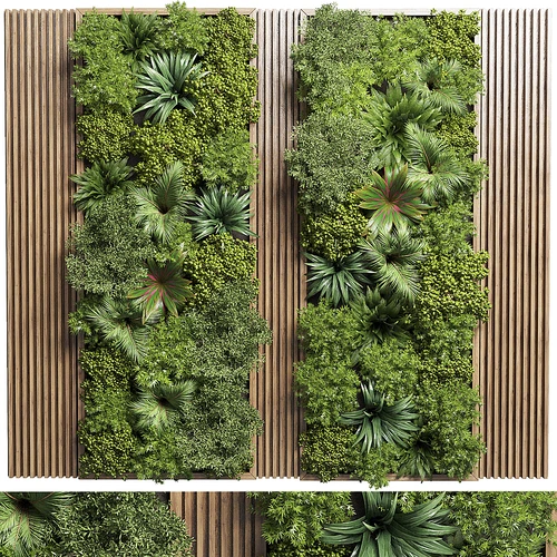 现代植物背景墙