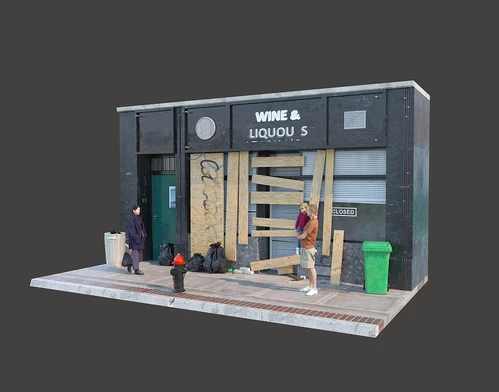 现代烟酒店门头3D模型