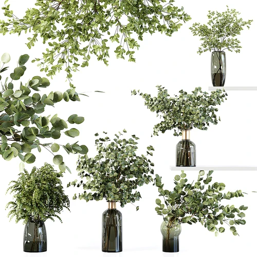 现代绿植摆件组合