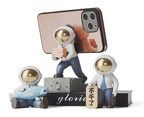 宇航员雕塑 潮玩摆件