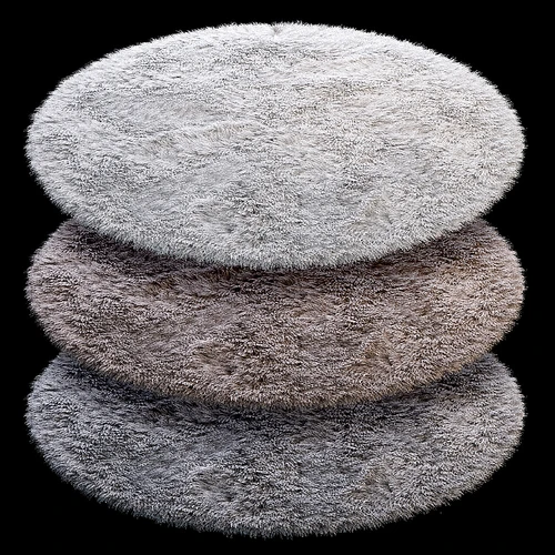 Round fluffy carpet