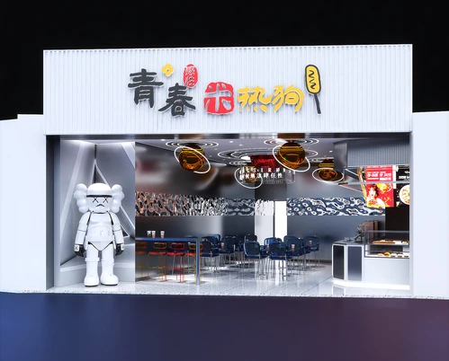 现代炸鸡汉堡快餐店3D模型