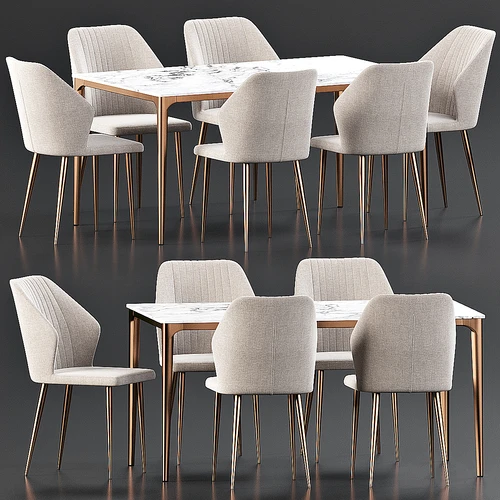westelm 现代餐桌椅组合