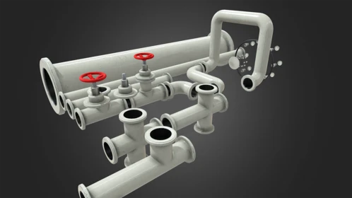 工业风阀门管道3D模型