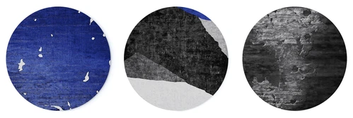 现代蓝色圆形地毯
