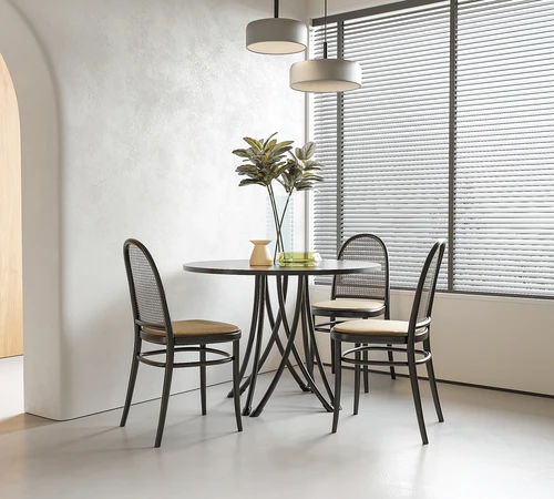cassina 现代圆形餐桌椅