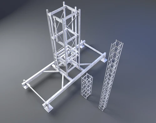 现代钢骨架3D模型