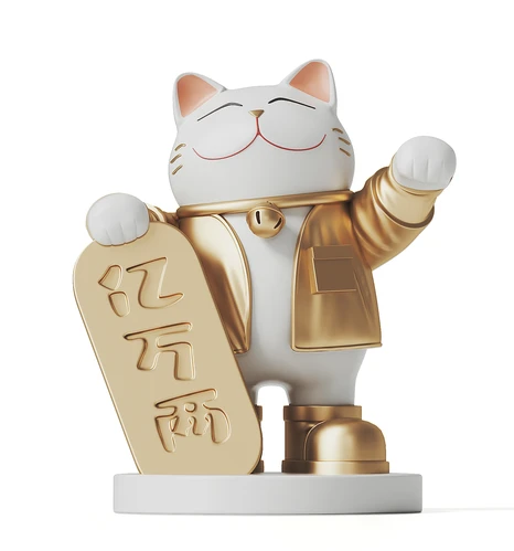 现代招财猫摆件