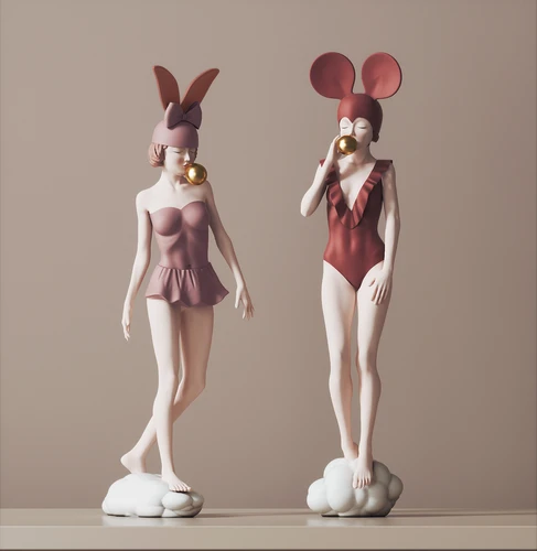 现代摩登少女轻奢饰品摆件
