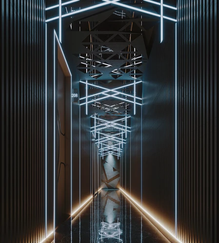 现代KTV过道3D模型