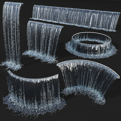 现代水幕 水幕墙 水流景观