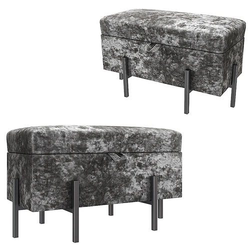 Padded stool Dark现代床尾凳