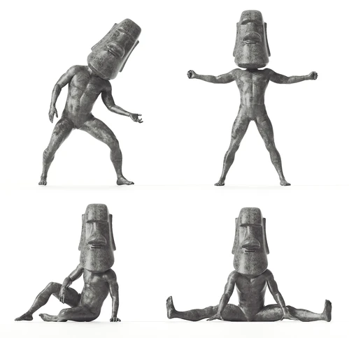 现代摩艾石雕像
