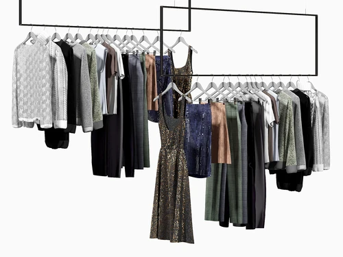现代女装服装店挂衣架
