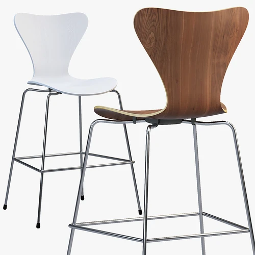 Fritz Hansen 现代实木吧椅
