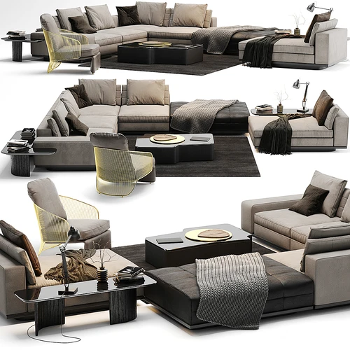 Minotti 现代沙发茶几组合