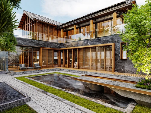 中式别墅庭院