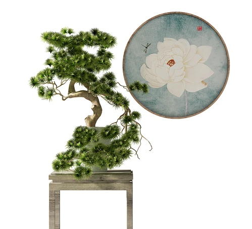 新中式植物盆栽3D模型