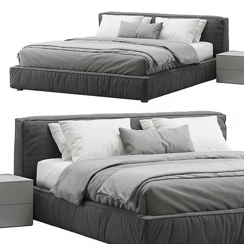 Flexform 现代布艺双人床