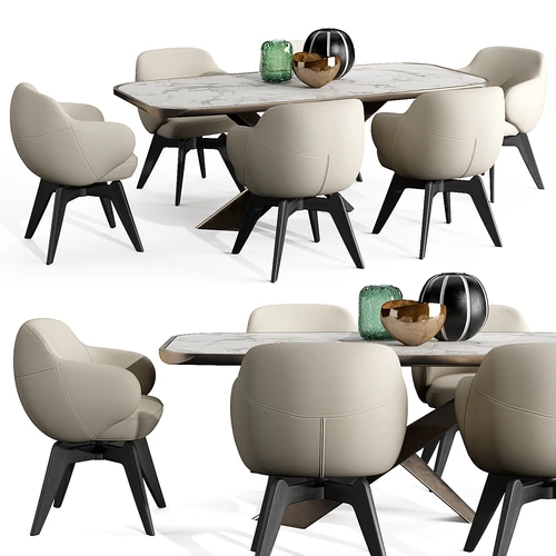 cattelan italia 现代餐桌椅组合