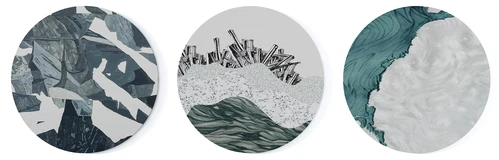 现代圆形地毯组合