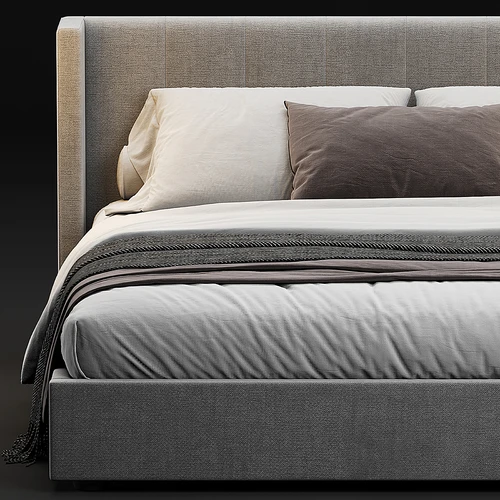 Minotti 现代布艺双人床