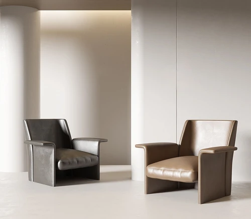 Minotti 皮革单人沙发