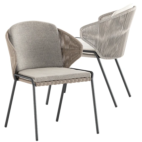 minotti 现代藤编餐椅
