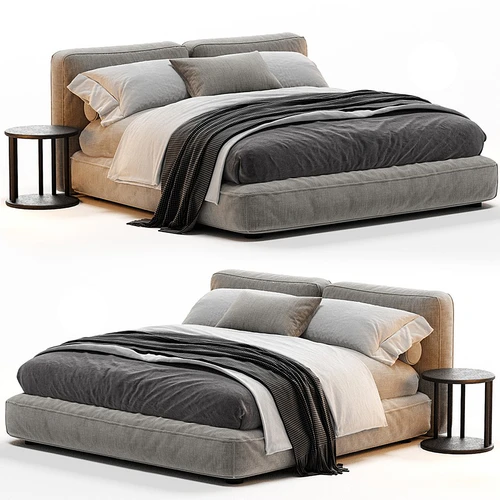 Minotti 现代布艺双人床