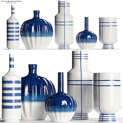 Crate & Barrel – 突尼斯蓝白花瓶
